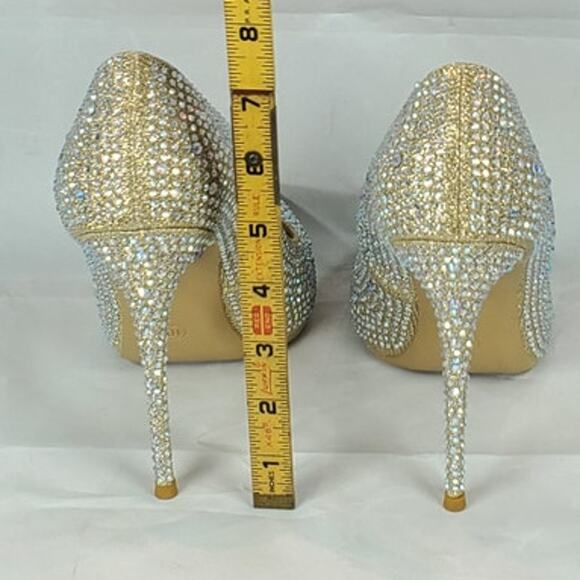 Elisabet Tang Women’s Crystal Rhinestone Pointed Toe Stiletto Heels Size 10 - Picture 3 of 8
